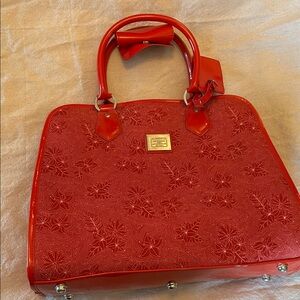 Liz Claiborne Red Floral Satchel